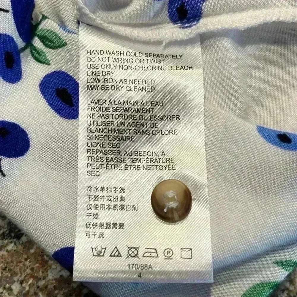 Anthropologie Maeve Novelty Print Blouse Top Fruit Blueberry Sz 4 Small - Picture 11 of 12